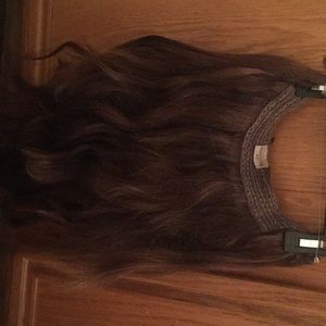Brown hair clip ins and halo 18 inche